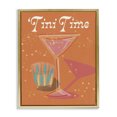 thumbnail image 1 of Stupell Industries Tini Time Cocktail Food & Beverage Painting Gold Floater Framed Canvas Art Print Wall Art, 25 x 31, 1 of 10