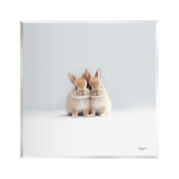 Stupell Industries Tiny Baby Bunnies Pair Animals & Insects Painting Unframed Art Print Wall Art, 12 x 12