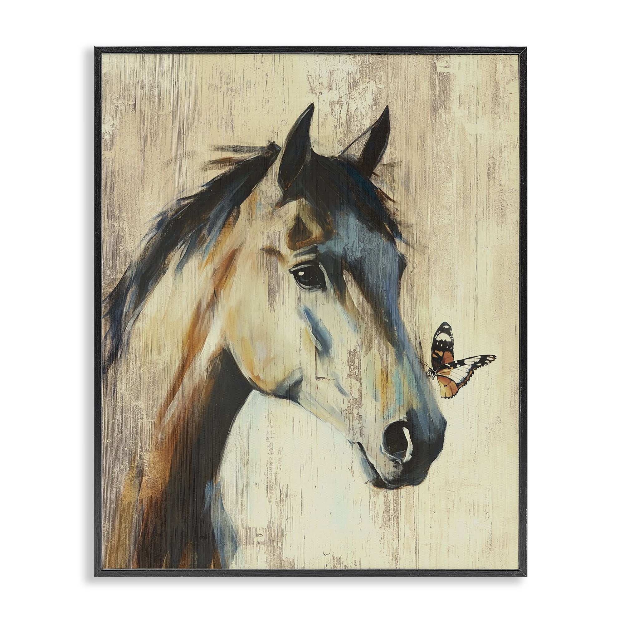Stupell Industries Tiny Magic Horse & Butterfly Black Framed Giclee Art, design by Svetlana Aleynikova