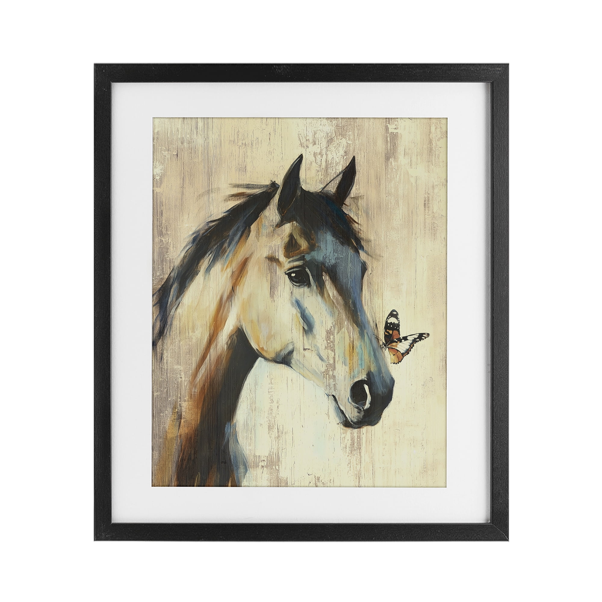 Stupell Industries Tiny Magic Horse & Butterfly Black Framed Print Under Glass, design by Svetlana Aleynikova