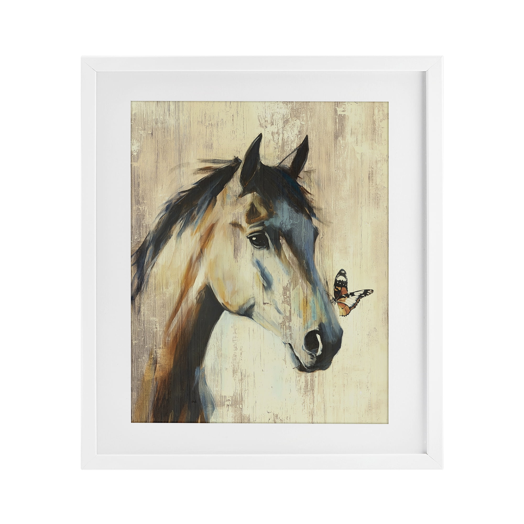 Stupell Industries Tiny Magic Horse & Butterfly White Framed Print Under Glass, design by Svetlana Aleynikova