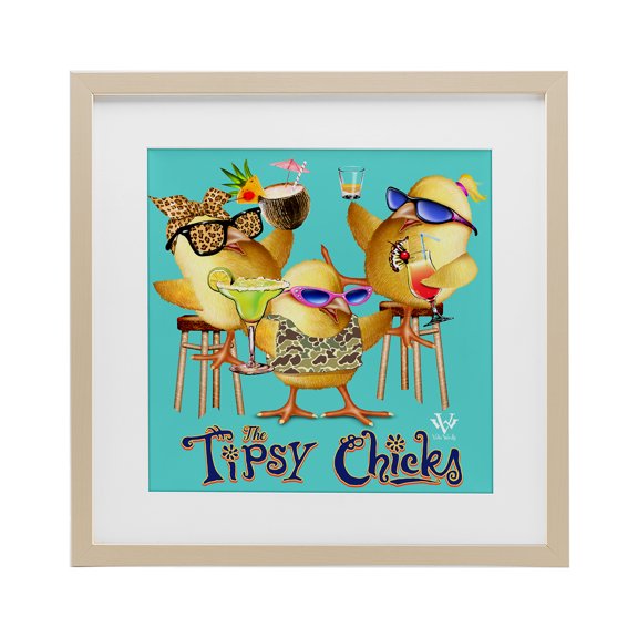Stupell Industries Tipsy Chicks Groovy Birch Framed Print Under Glass design by Jim Baldwin, 16 x 16
