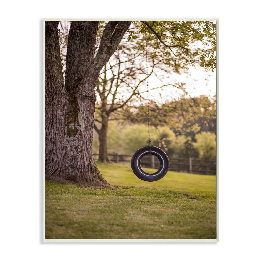 Stupell Industries Tire Swing Country Farm Landscape Photograph Wall Plaque by Third and Wall