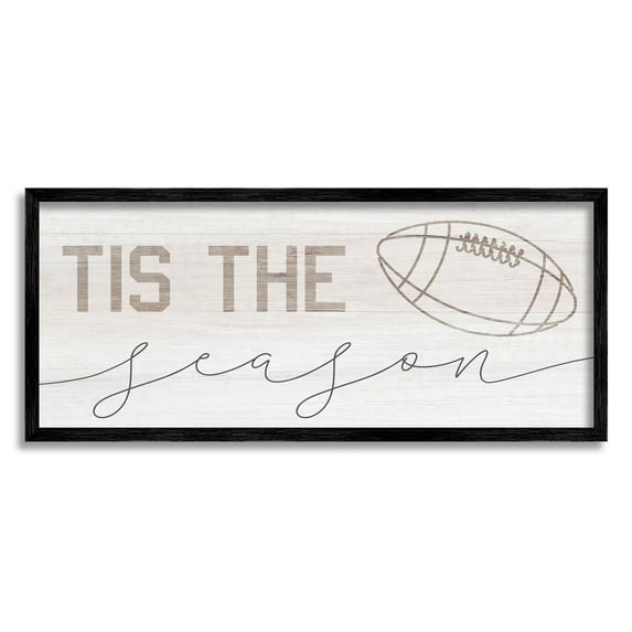 Stupell Industries Tis The Season Football Graphic Art Black Framed Art Print Wall Art, Design by Lil' Rue