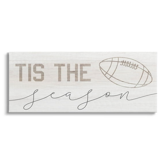 Stupell Industries Tis The Season Football Graphic Art Gallery Wrapped Canvas Print Wall Art, Design by Lil' Rue