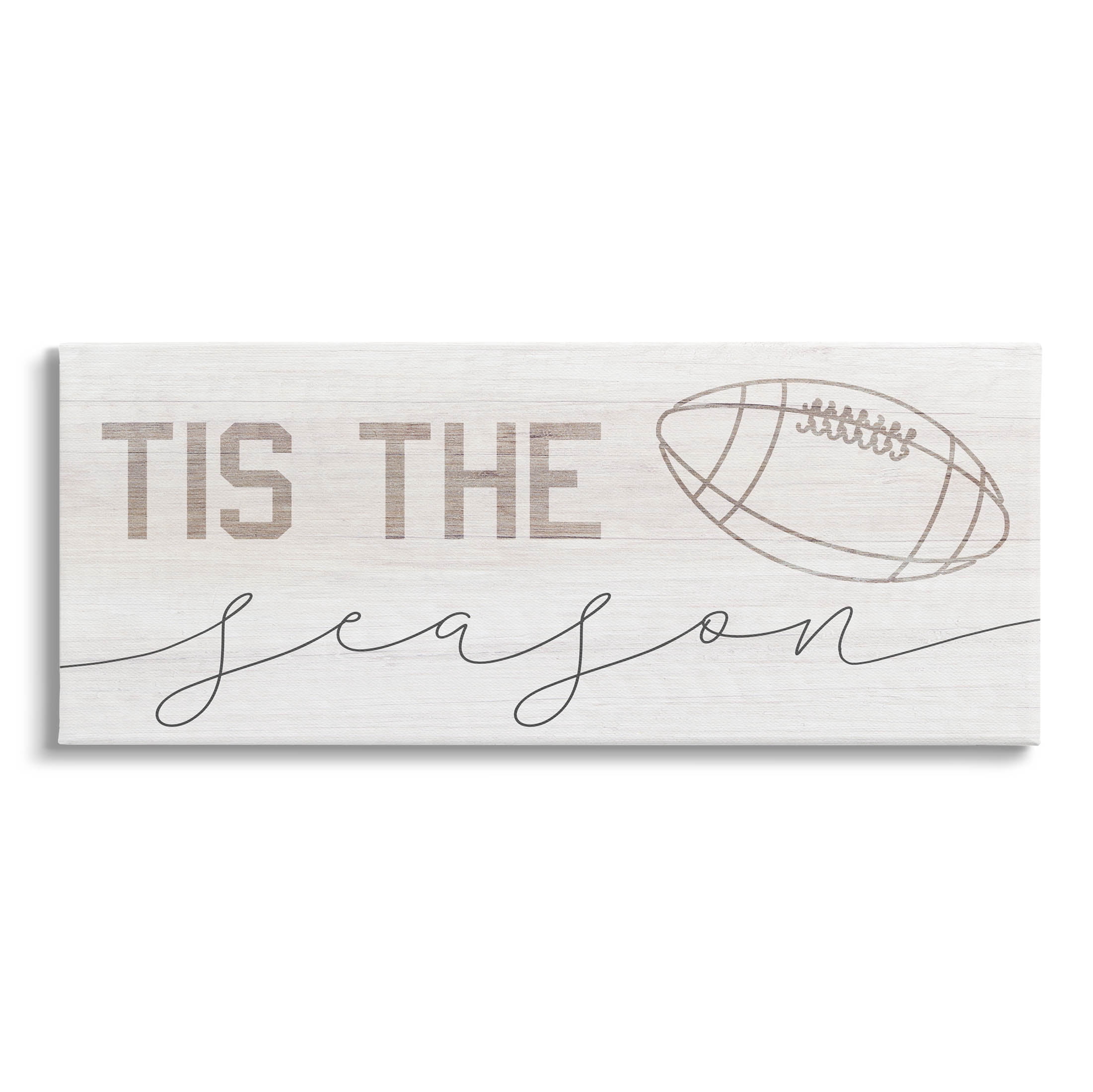 Stupell Industries Tis The Season Football Graphic Art Gallery Wrapped Canvas Print Wall Art, Design by Lil' Rue