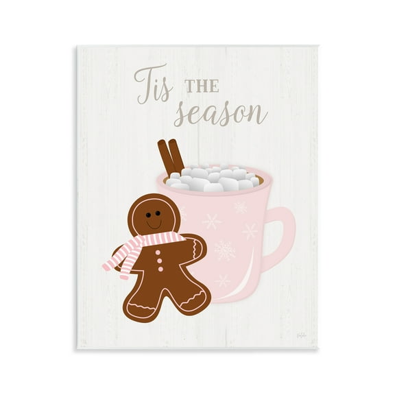 Stupell Industries Tis The Season Gingerbread Holiday Painting Unframed Art Prints Wall Art, 11 x 14