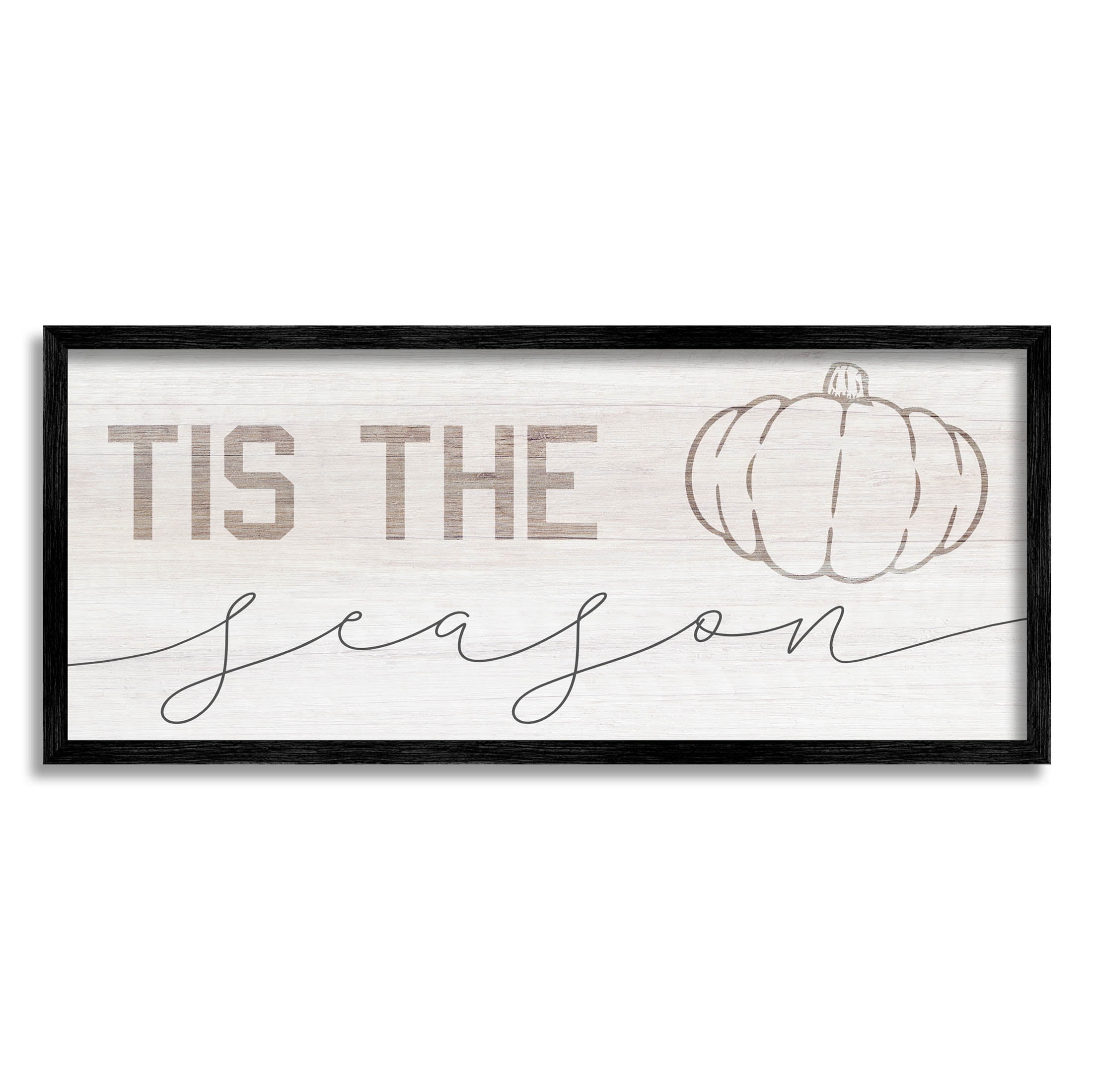 Stupell Industries Tis The Season Pumpkin Graphic Art Black Framed Art Print Wall Art, Design by Lil' Rue