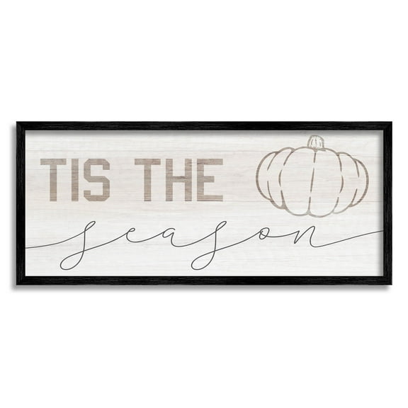 Stupell Industries Tis The Season Pumpkin Graphic Art Black Framed Art Print Wall Art, Design by Lil' Rue