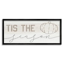 Stupell Industries Tis The Season Pumpkin Graphic Art Black Framed Art Print Wall Art, Design by Lil' Rue