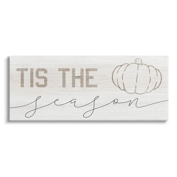 Stupell Industries Tis The Season Pumpkin Graphic Art Gallery Wrapped Canvas Print Wall Art, Design by Lil' Rue