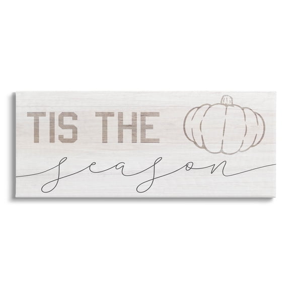 Stupell Industries Tis The Season Pumpkin Graphic Art Gallery Wrapped Canvas Print Wall Art, Design by Lil' Rue