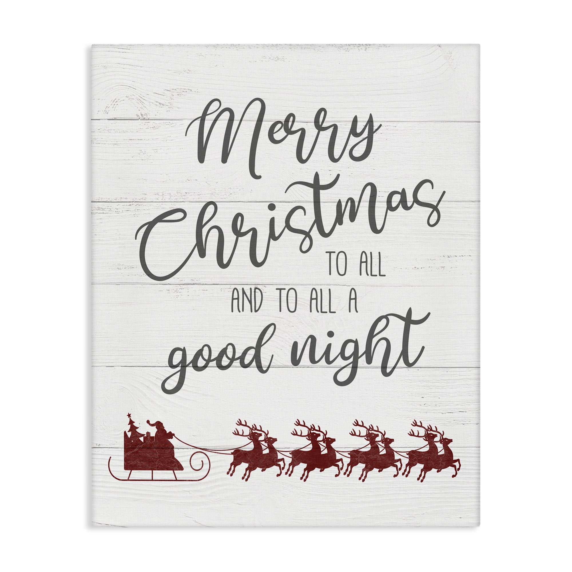 Stupell Industries To All A Good Night Christmas Holiday Painting Gallery Wrapped Canvas Art Prints Wall Art, 30 x 40