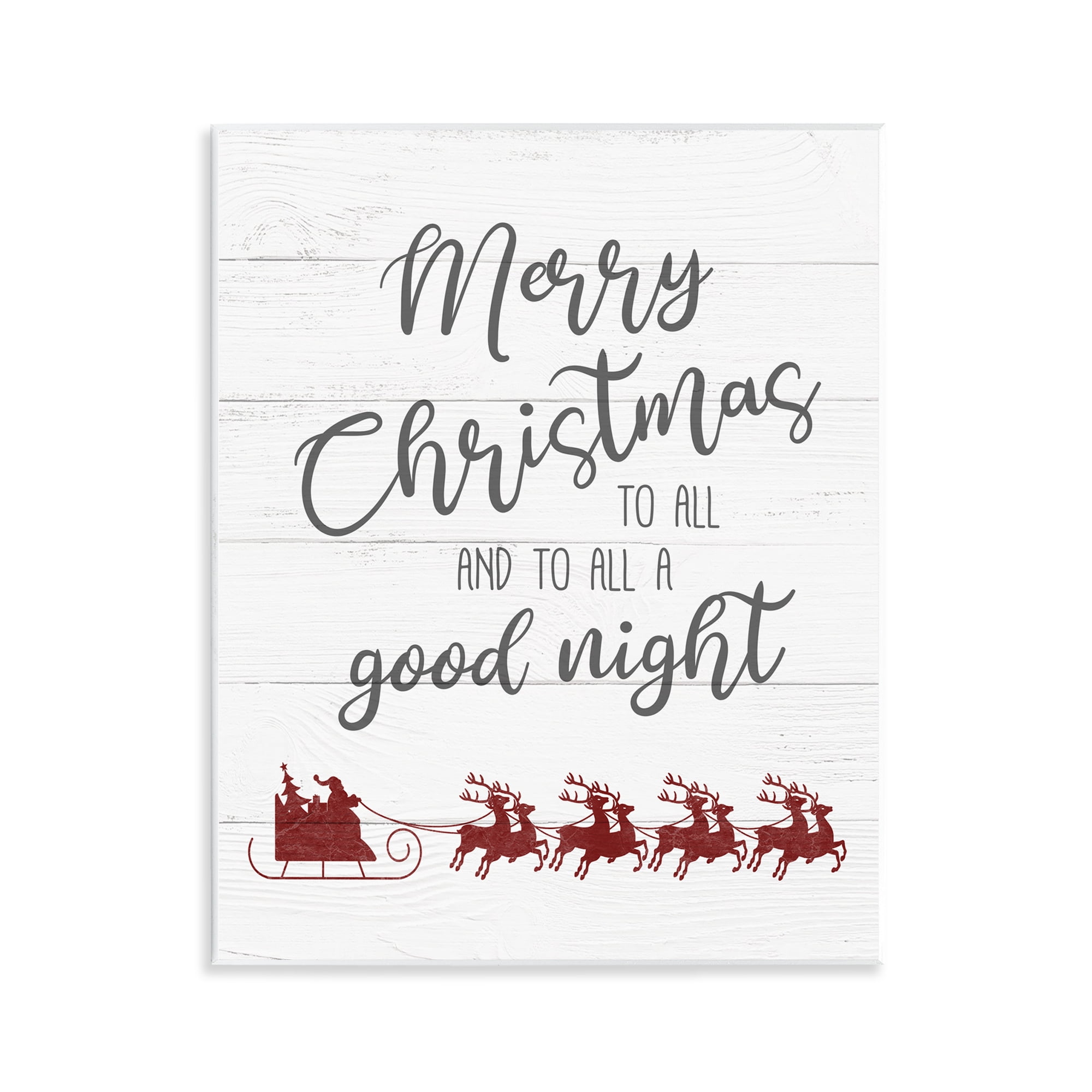 Stupell Industries To All A Good Night Christmas Holiday Painting Unframed Art Prints Wall Art, 11 x 14