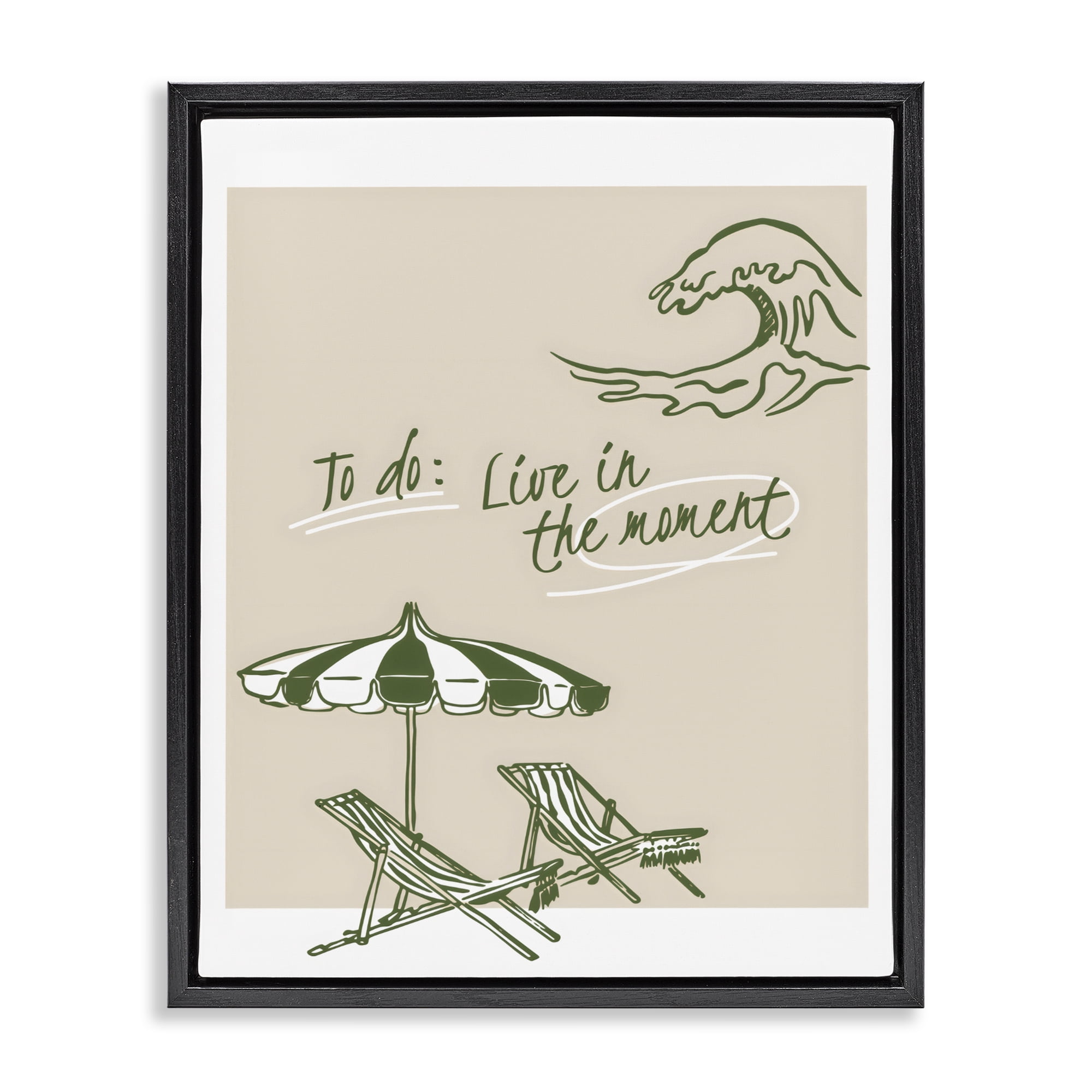 Stupell Industries To Do: Live In The Moment Black Framed Floater Canvas Wall Art, design by The Prints Vibe