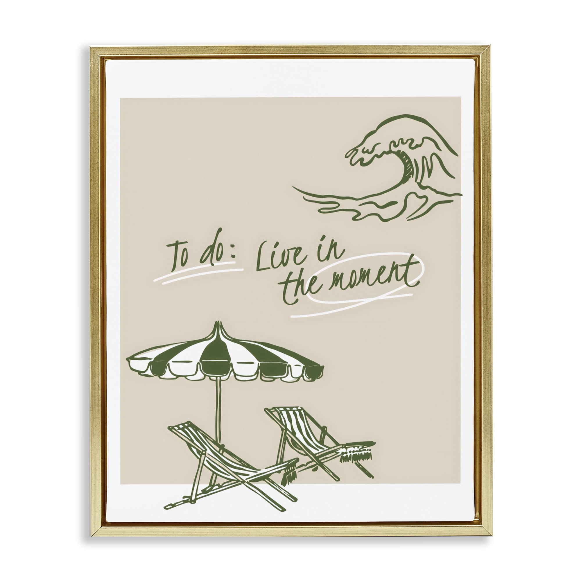 Stupell Industries To Do: Live In The Moment Gold Framed Floater Canvas Wall Art, design by The Prints Vibe