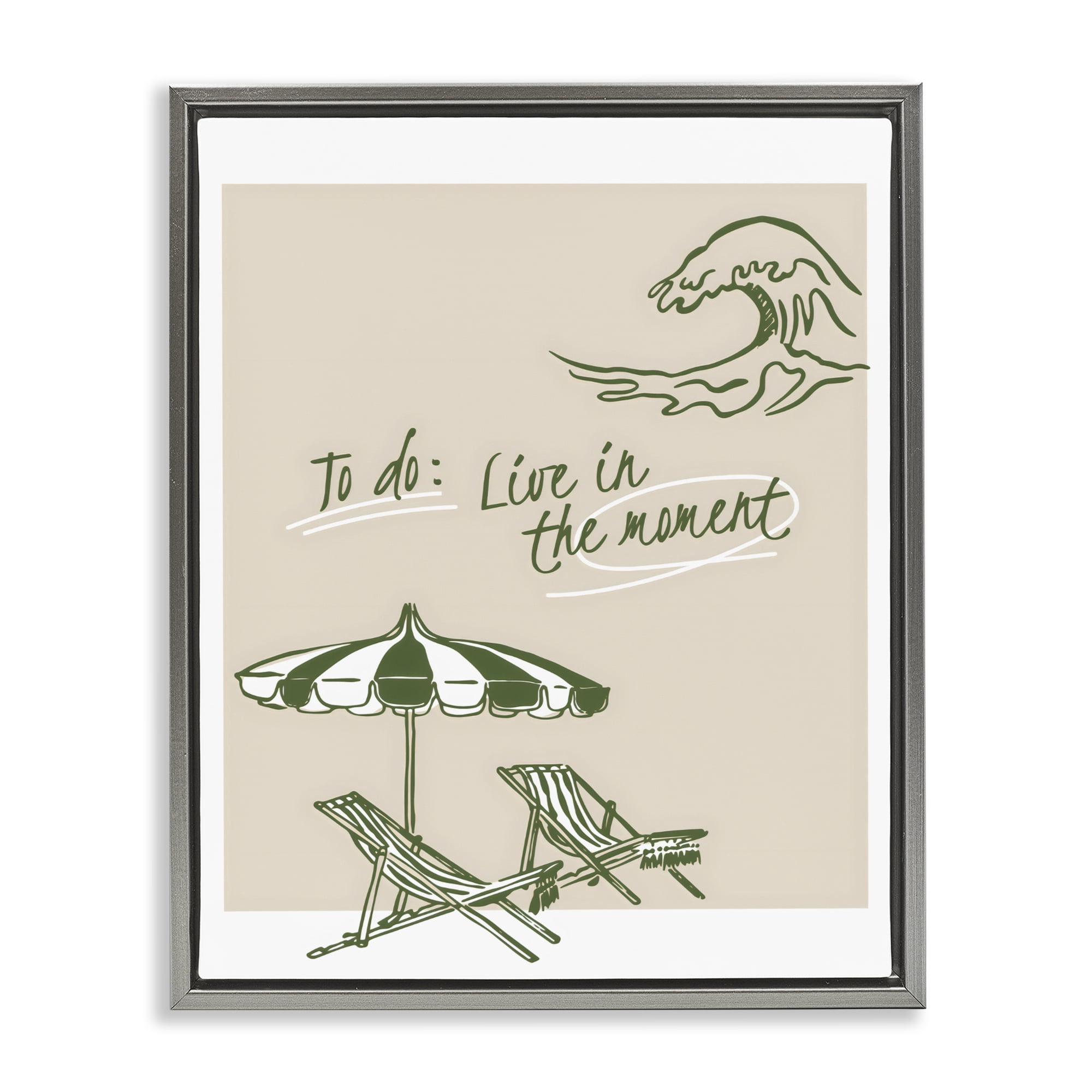 Stupell Industries To Do: Live In The Moment Gray Framed Floater Canvas Wall Art, design by The Prints Vibe