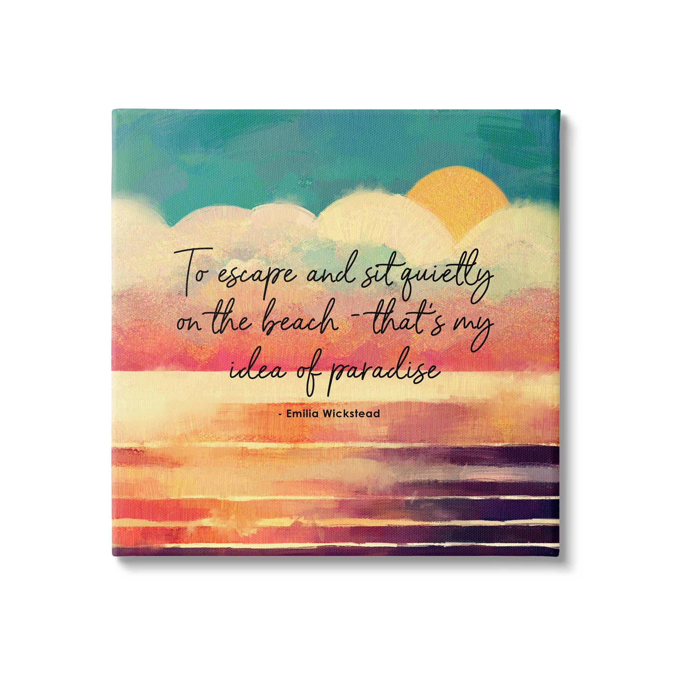Stupell Industries To Escape Paradise Phrase Graphic Art Gallery Wrapped Canvas Print Wall Art, Design by Ziwei Li