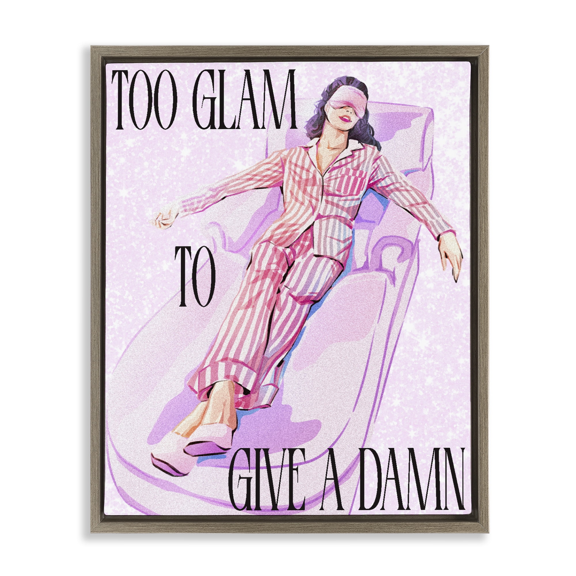Stupell Industries To Glam To Care Brown Framed Floater Canvas Wall Art, design by Ziwei Li