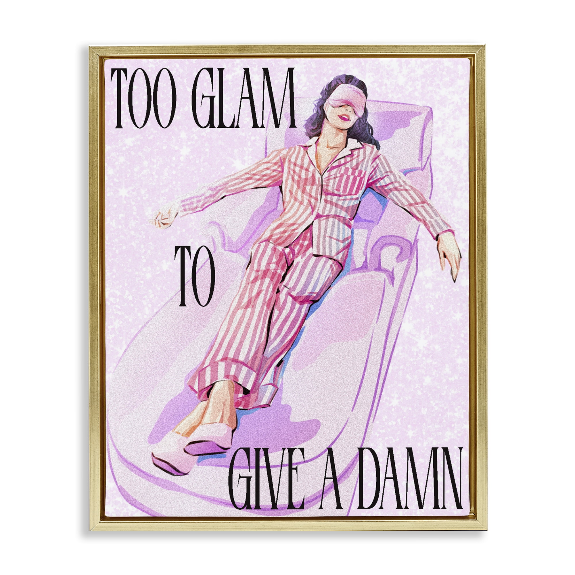 Stupell Industries To Glam To Care Gold Framed Floater Canvas Wall Art, design by Ziwei Li