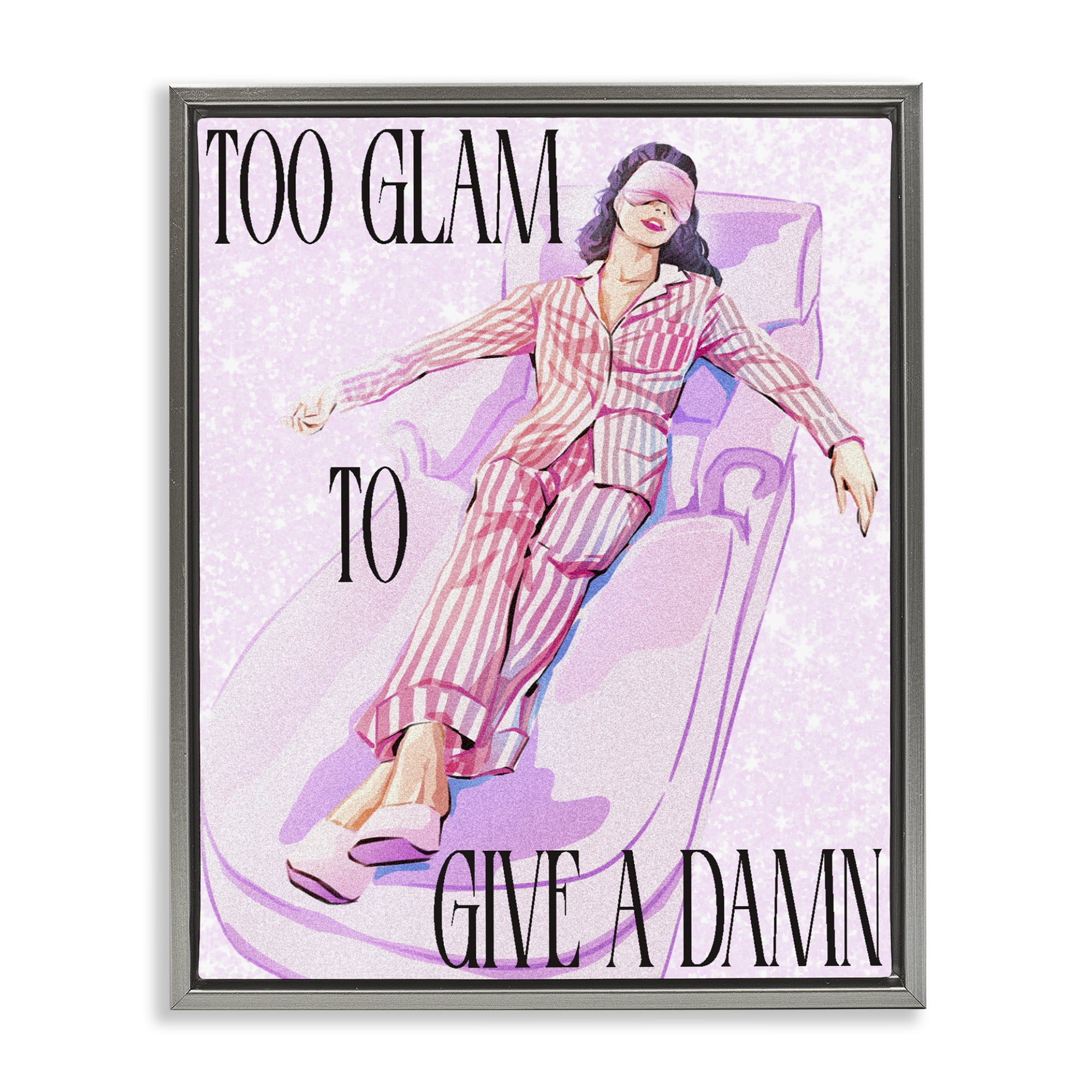 Stupell Industries To Glam To Care Gray Framed Floater Canvas Wall Art, design by Ziwei Li