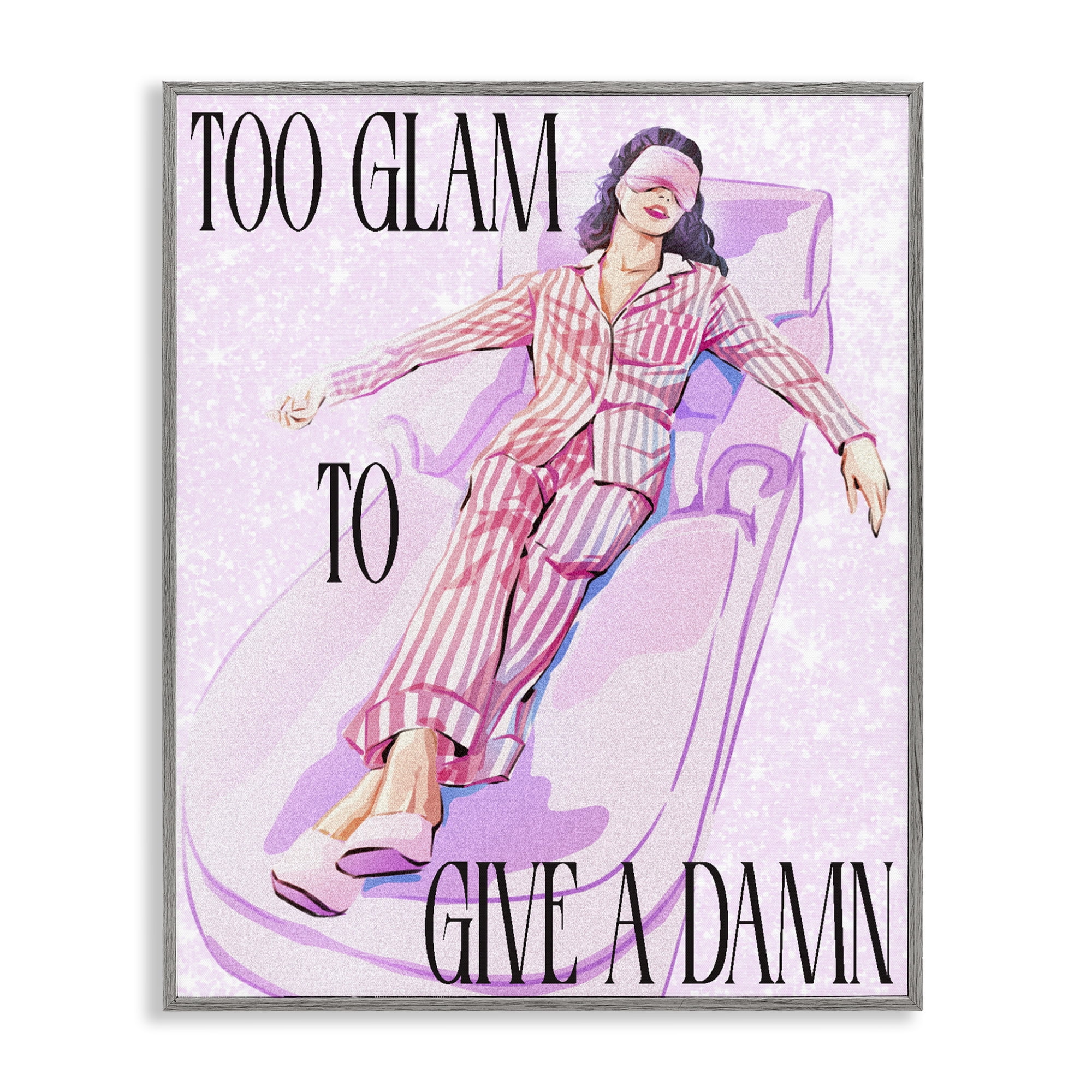 Stupell Industries To Glam To Care Gray Framed Giclee Art, design by Ziwei Li
