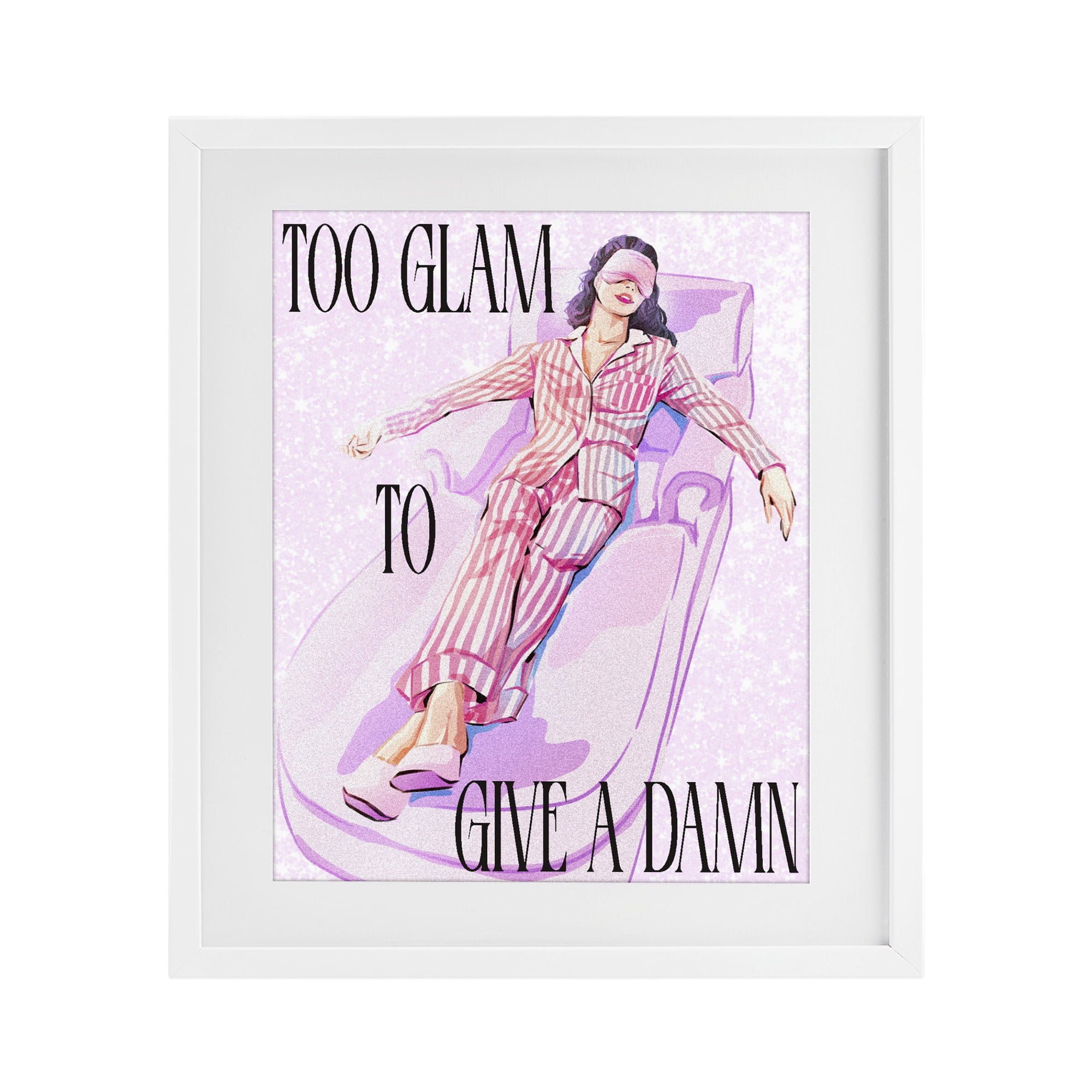 Stupell Industries To Glam To Care White Framed Print Under Glass, design by Ziwei Li