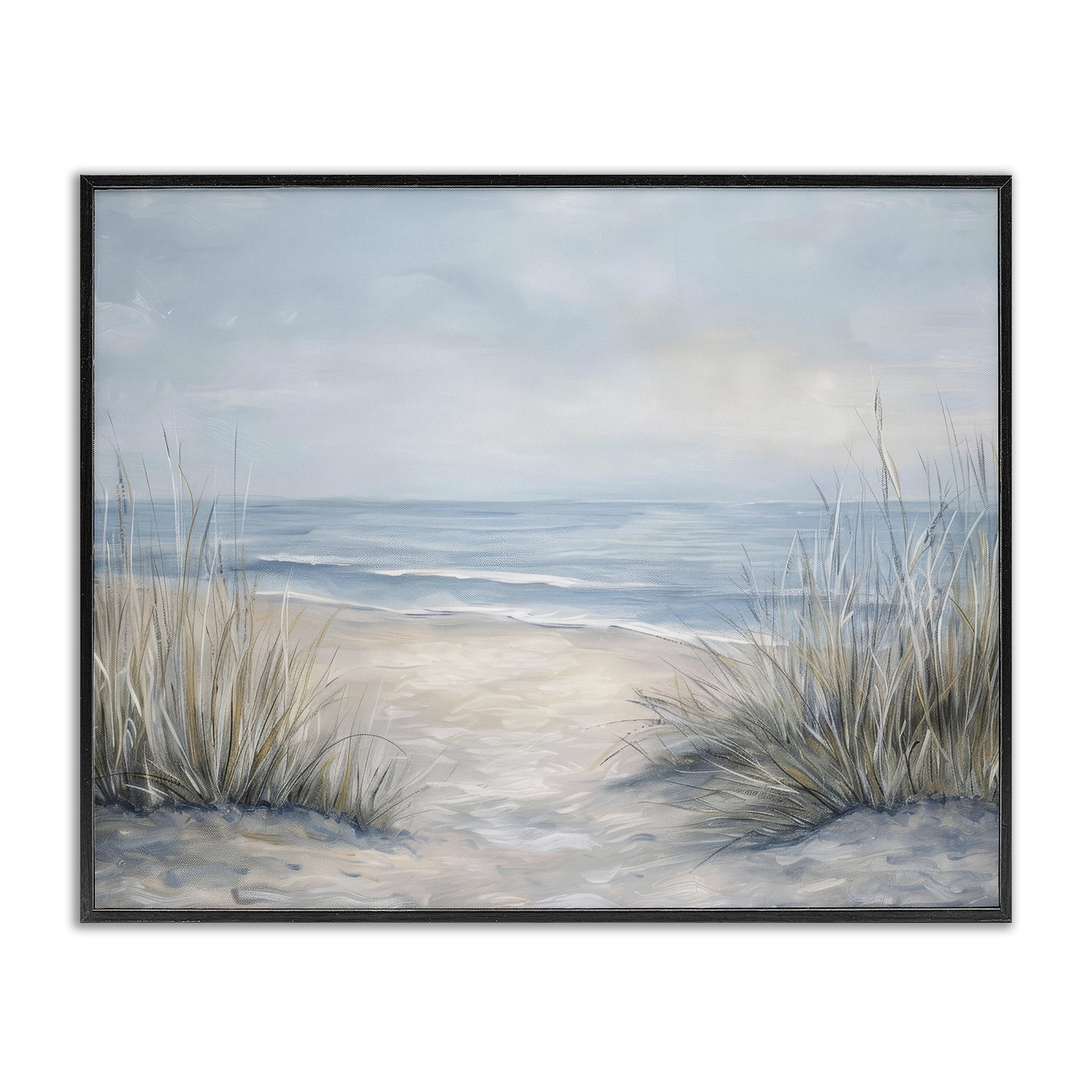 Stupell Industries To The Beach Tranquil Landscape Black Framed Giclee Art, design by Petal Prints Design