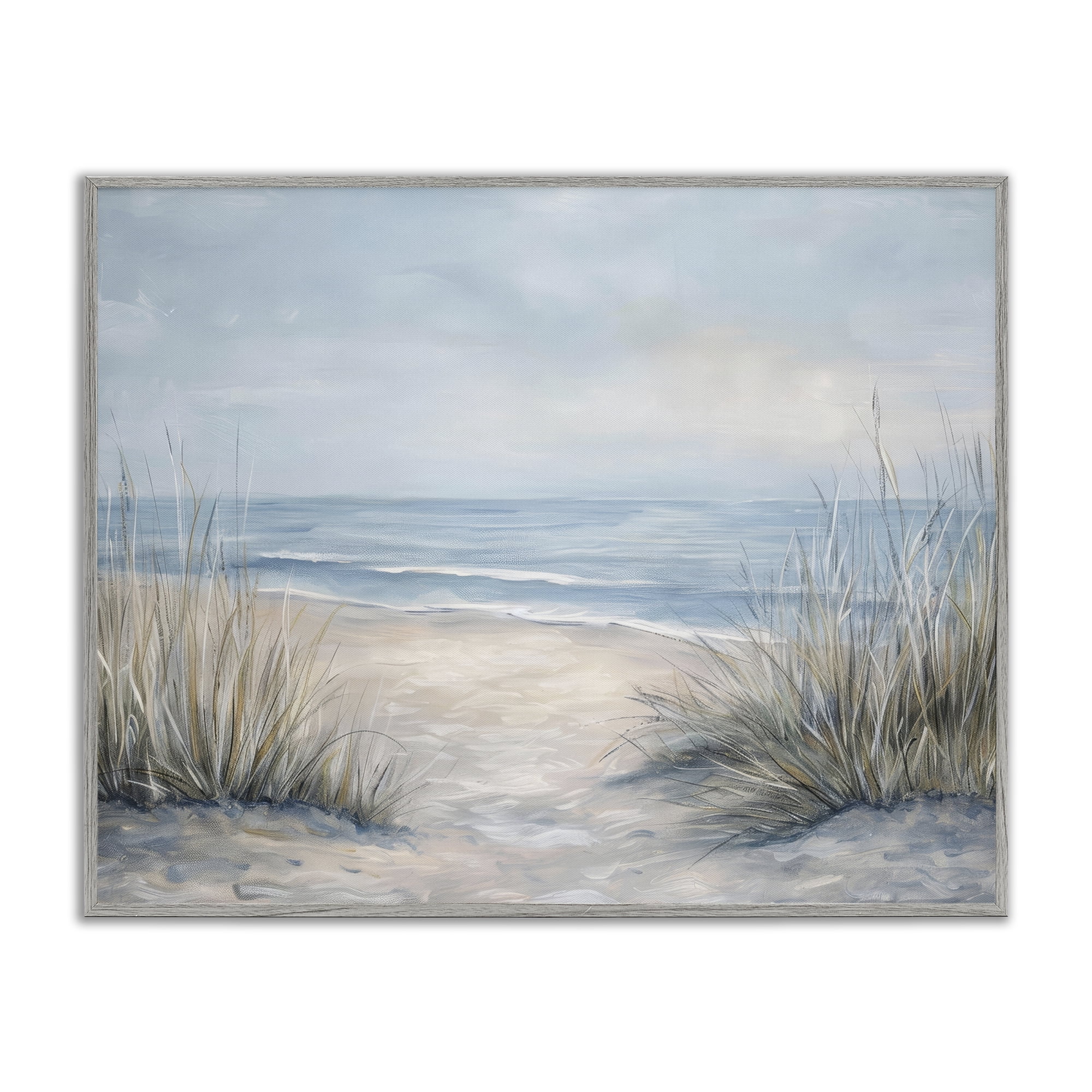 Stupell Industries To The Beach Tranquil Landscape Gray Framed Giclee Art, design by Petal Prints Design