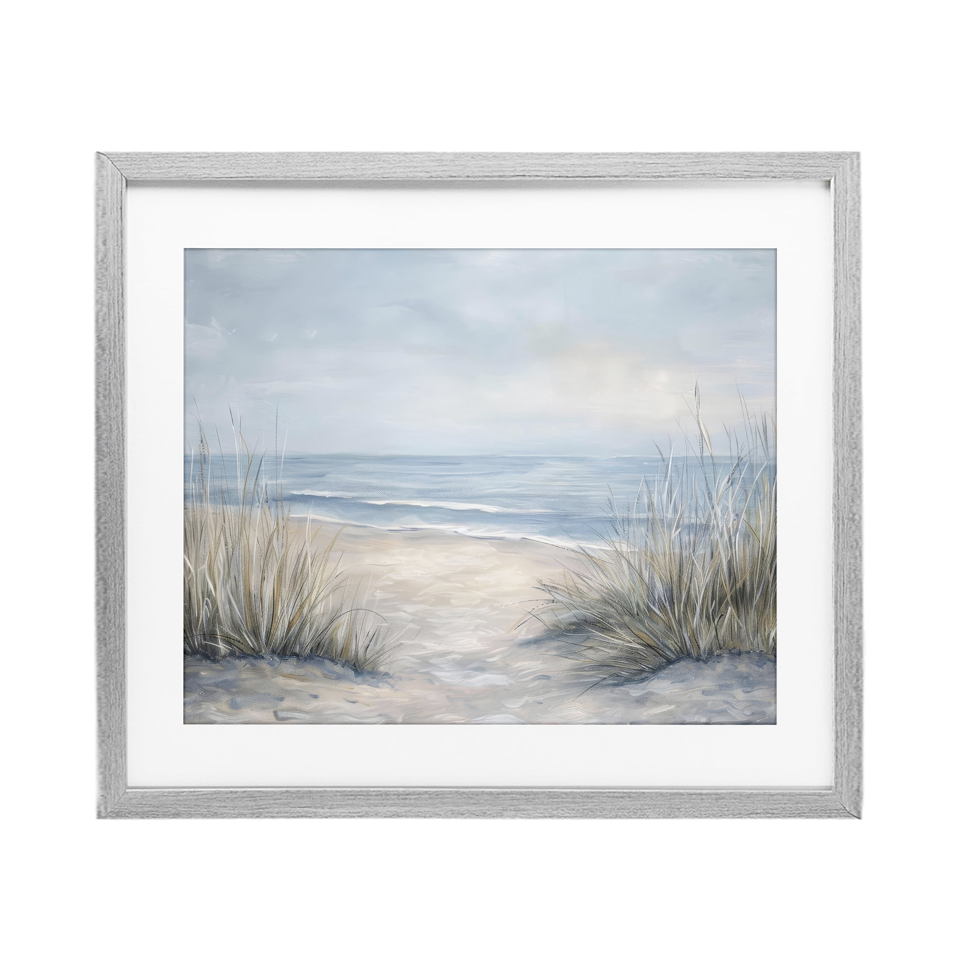 Stupell Industries To The Beach Tranquil Landscape Gray Framed Print Under Glass, design by Petal Prints Design