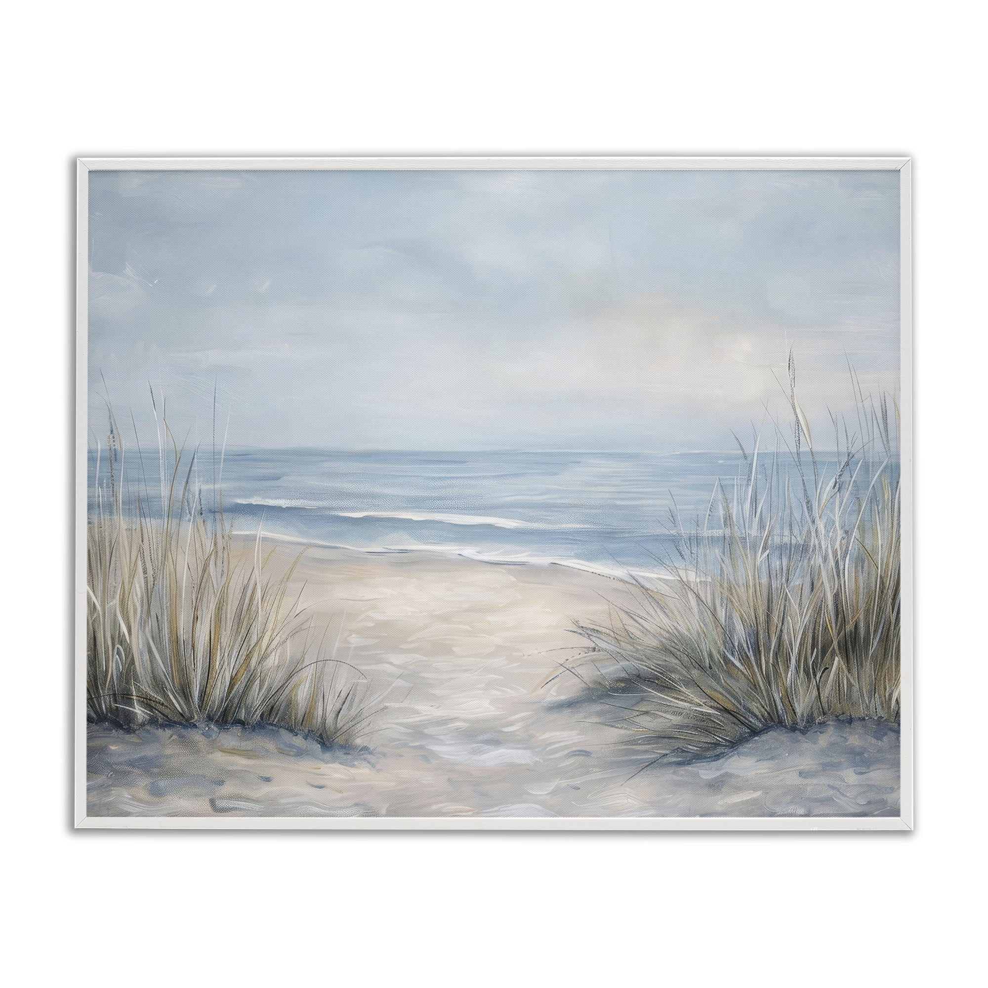 Stupell Industries To The Beach Tranquil Landscape White Framed Giclee Art, design by Petal Prints Design