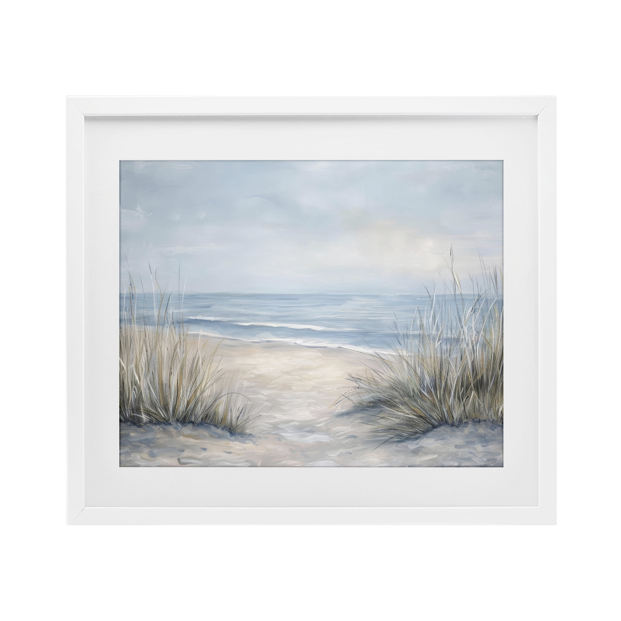 Stupell Industries To The Beach Tranquil Landscape White Framed Print Under Glass, design by Petal Prints Design