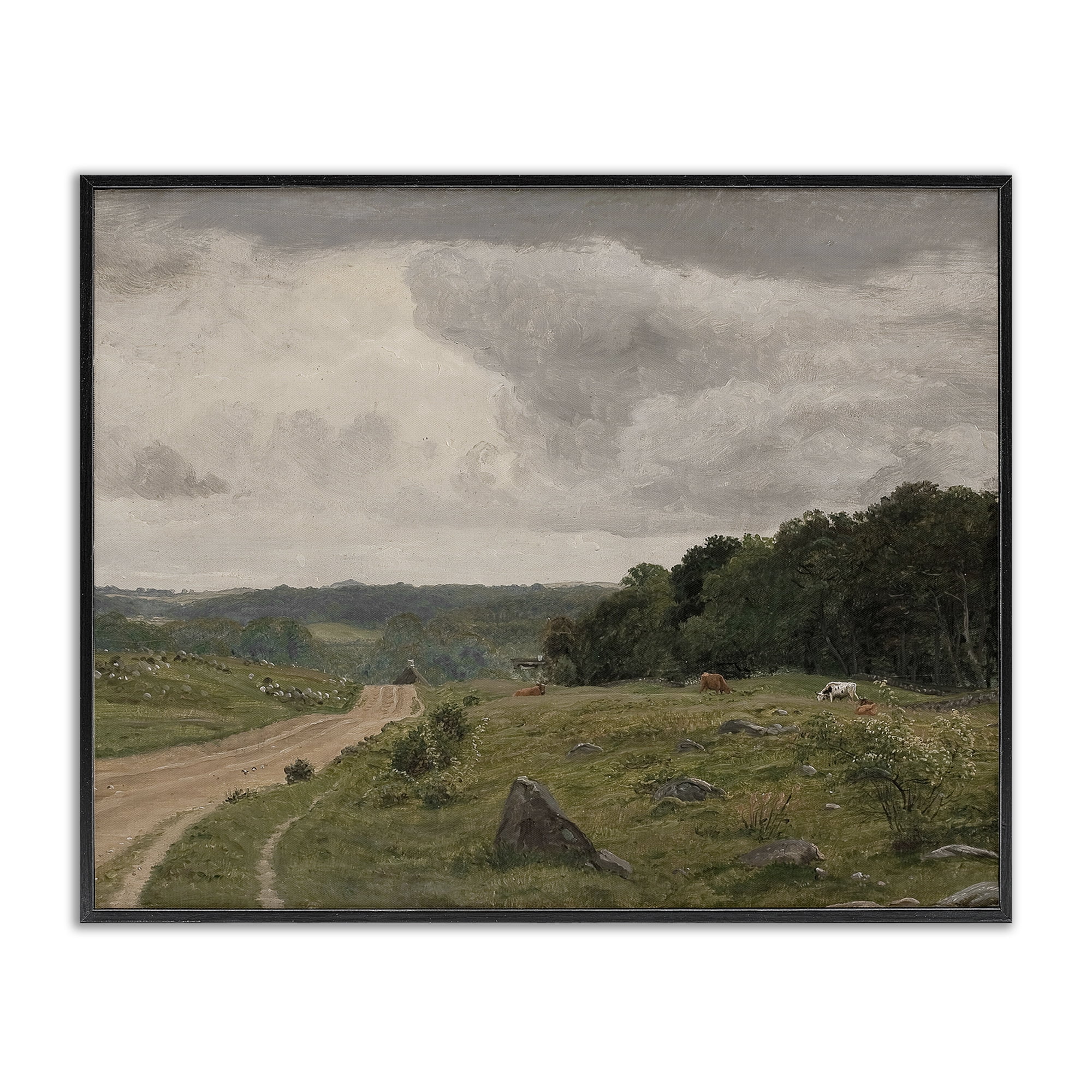 Stupell Industries To The Country Landscape Landscape Painting Black Framed Art Print Wall Art, 14 x 11
