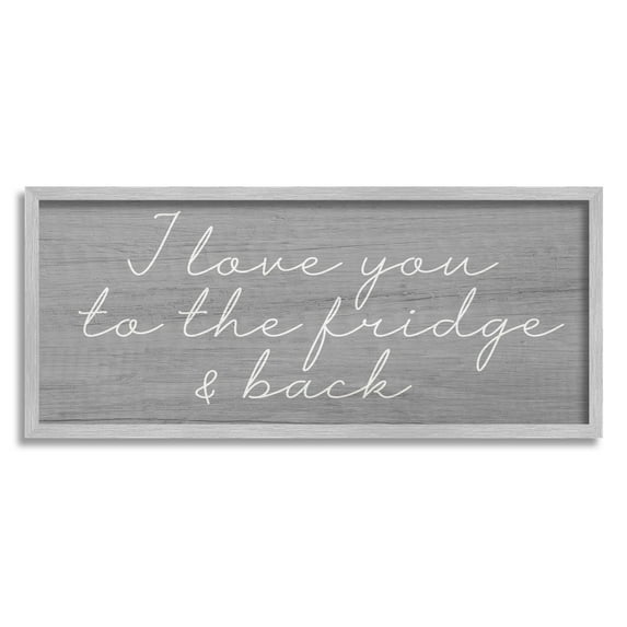 Stupell Industries To The Fridge & Back Phrase Graphic Art Gray Framed Art Print Wall Art, Design by Lil' Rue
