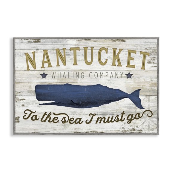 Stupell Industries To The Sea I Must Go Quotes and Sayings Painting Gray Framed Art Print Wall Art, 18 x 12