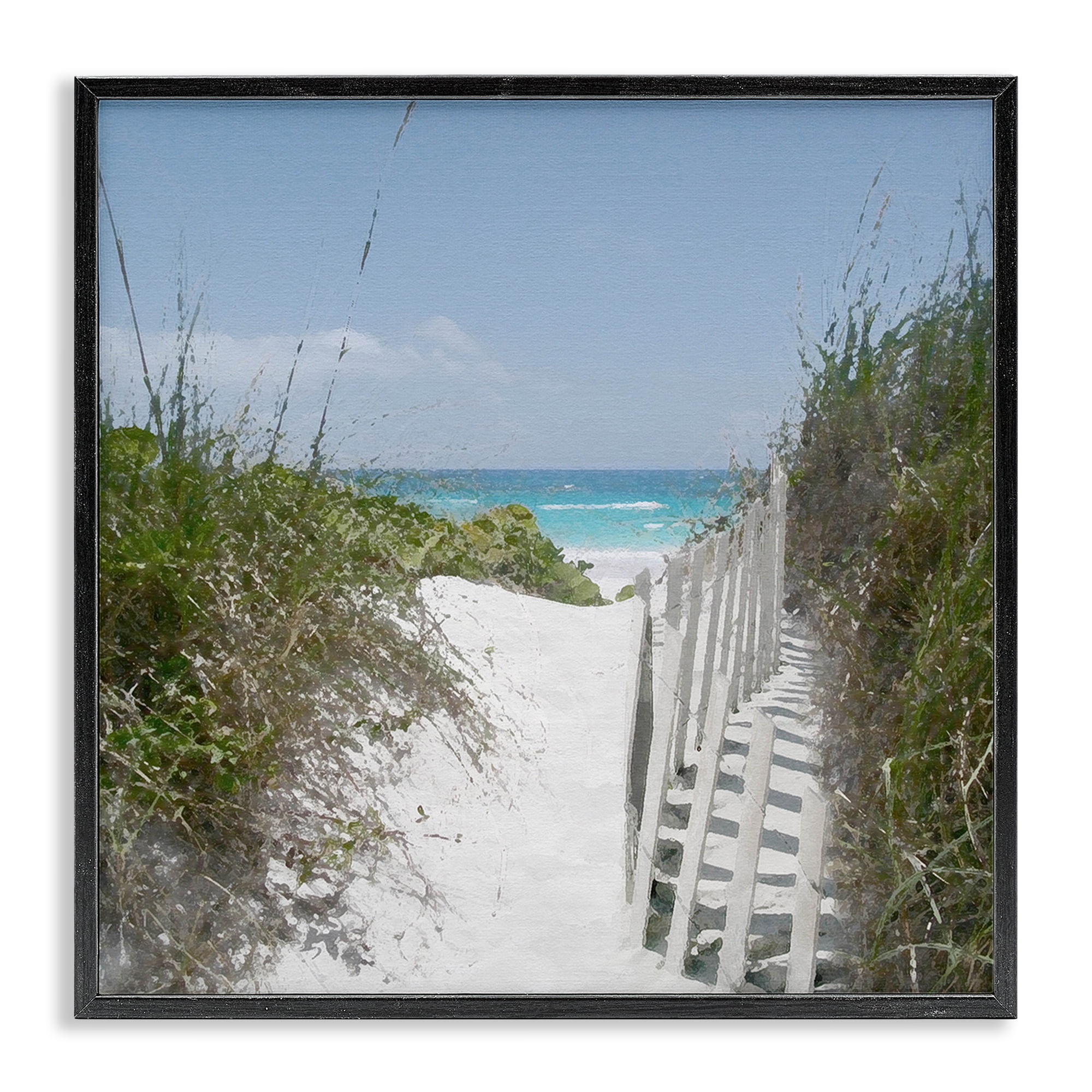 Stupell Industries To The Sea Landscape Coastal Photography Black Framed Art Print Wall Art, 24 x 24