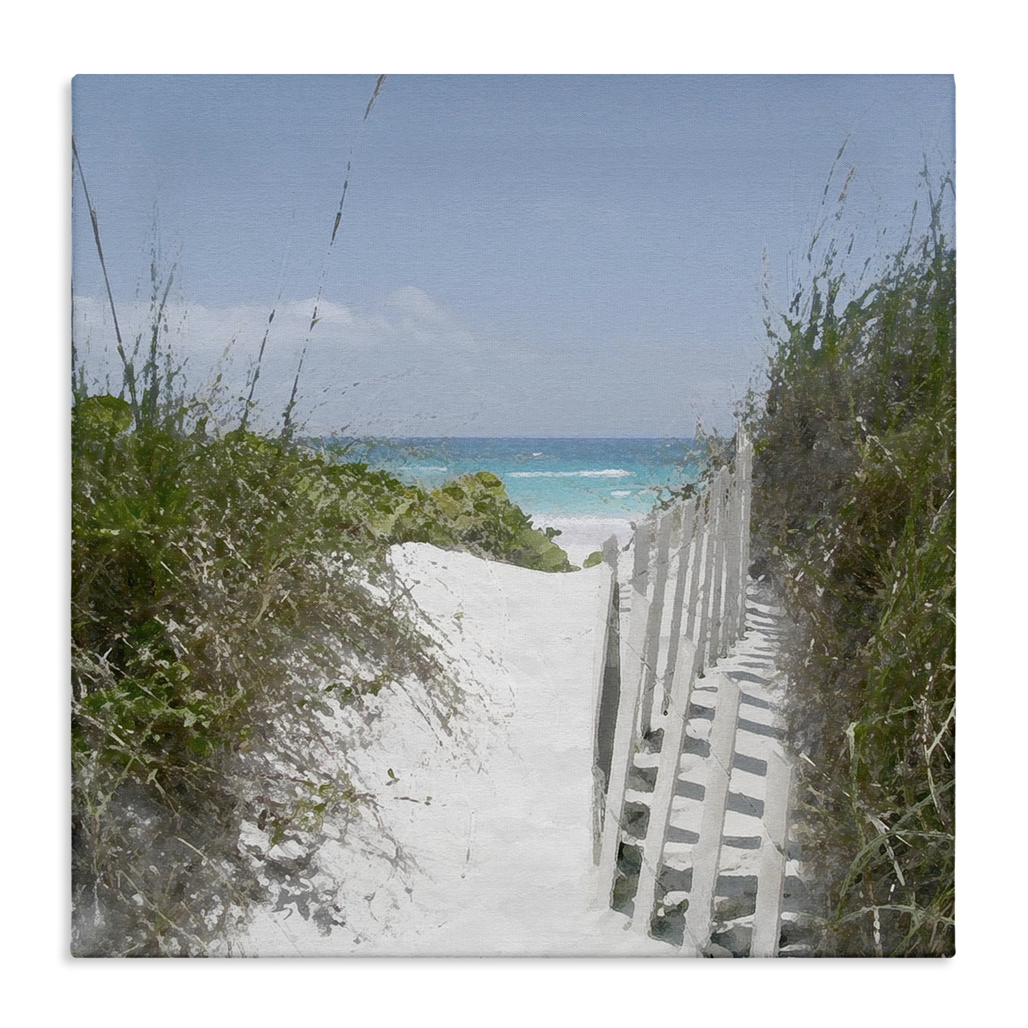 Stupell Industries To The Sea Landscape Coastal Photography Gallery Wrapped Canvas Art Print Wall Art, 17 x 17