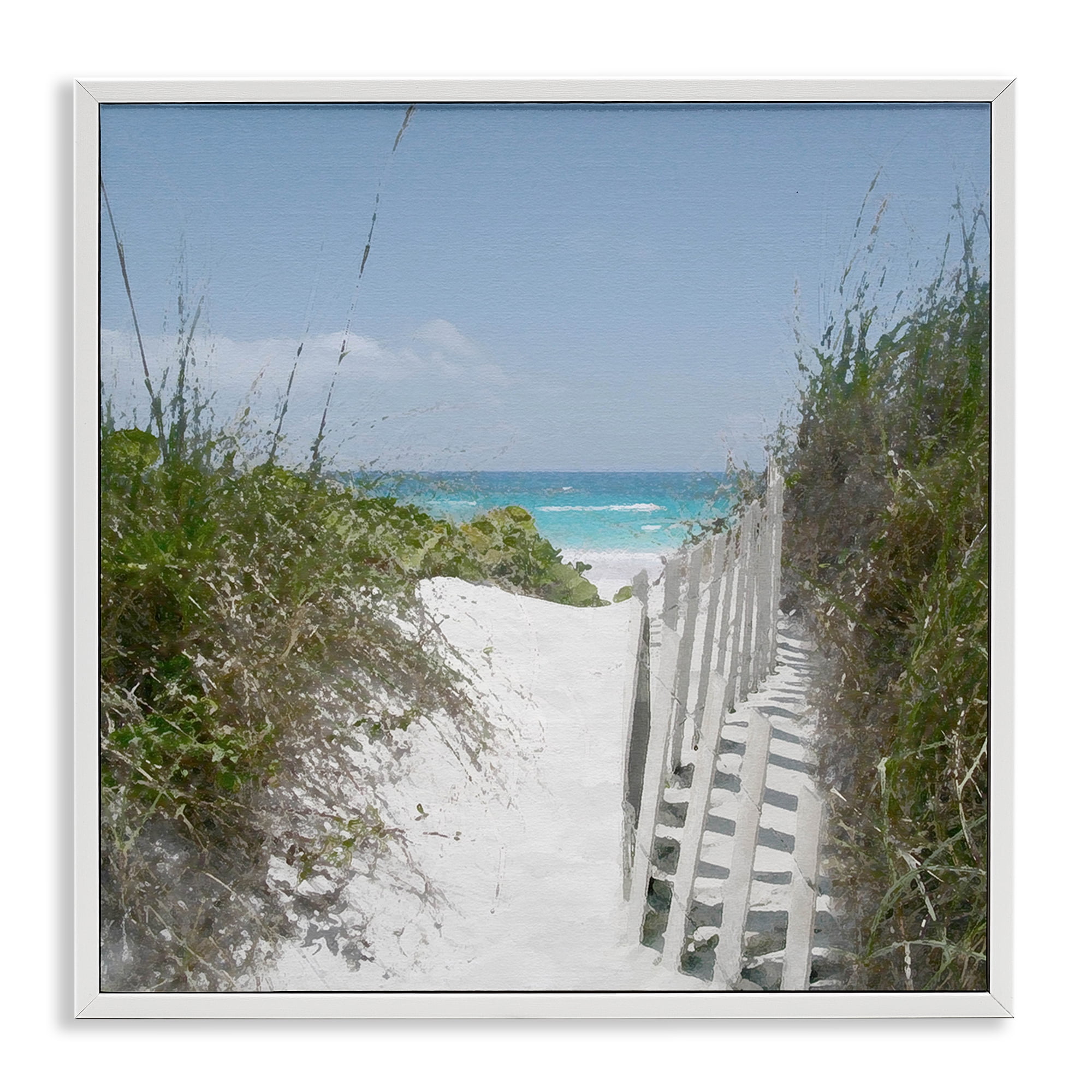 Stupell Industries To The Sea Landscape Coastal Photography White Framed Art Print Wall Art, 24 x 24