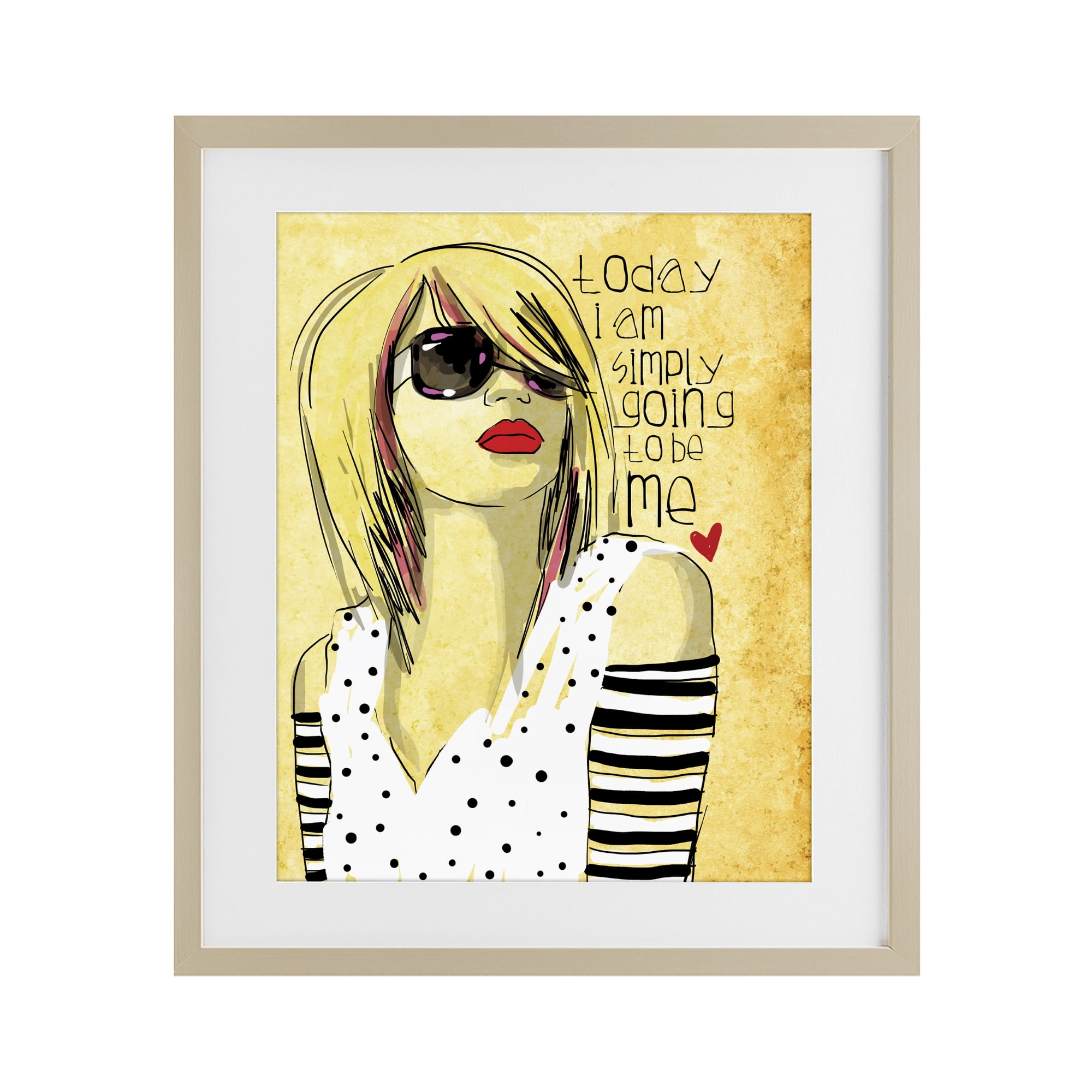 Stupell Industries Today I Am Simply Me Birch Framed Print Under Glass, design by Suzanne Millius