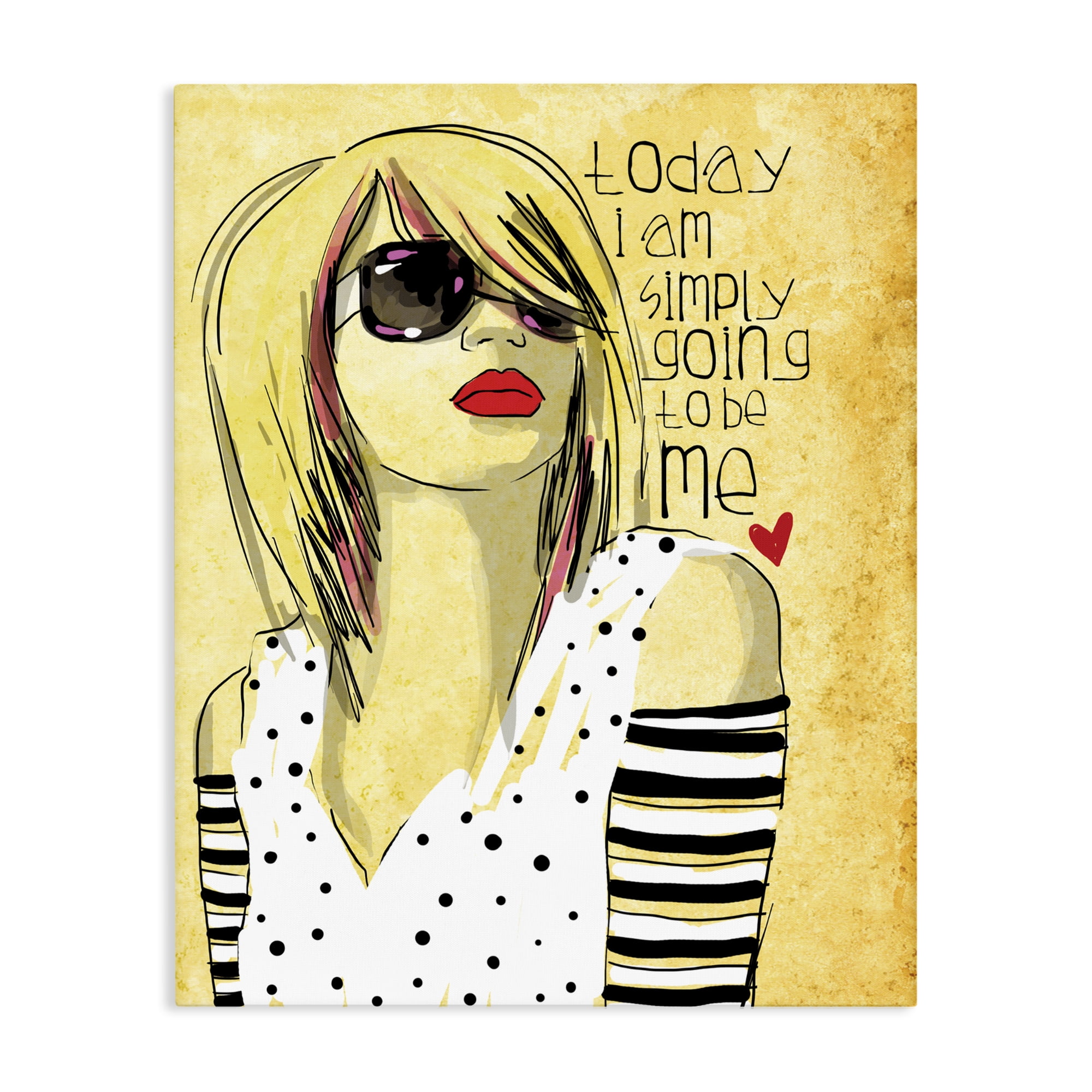 Stupell Industries Today I Am Simply Me Canvas Wall Art, design by Suzanne Millius