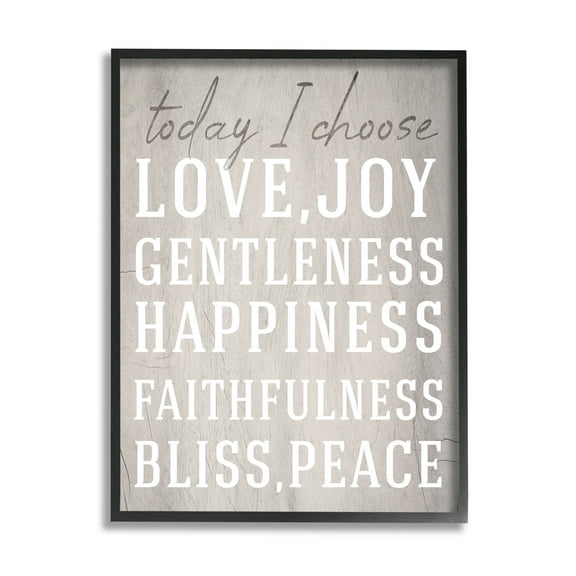 Stupell Industries Today I Choose Uplifting List Graphic Art Black Framed Art Print Wall Art, Design by Lil' Rue