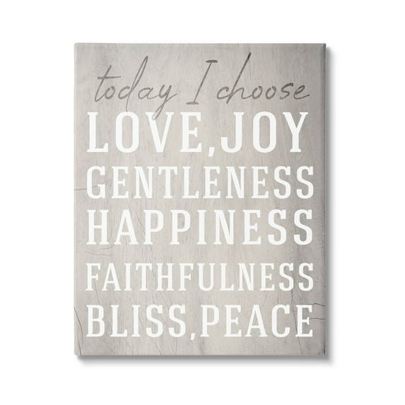 Stupell Industries Today I Choose Uplifting List Graphic Art Gallery Wrapped Canvas Print Wall Art, Design by Lil' Rue