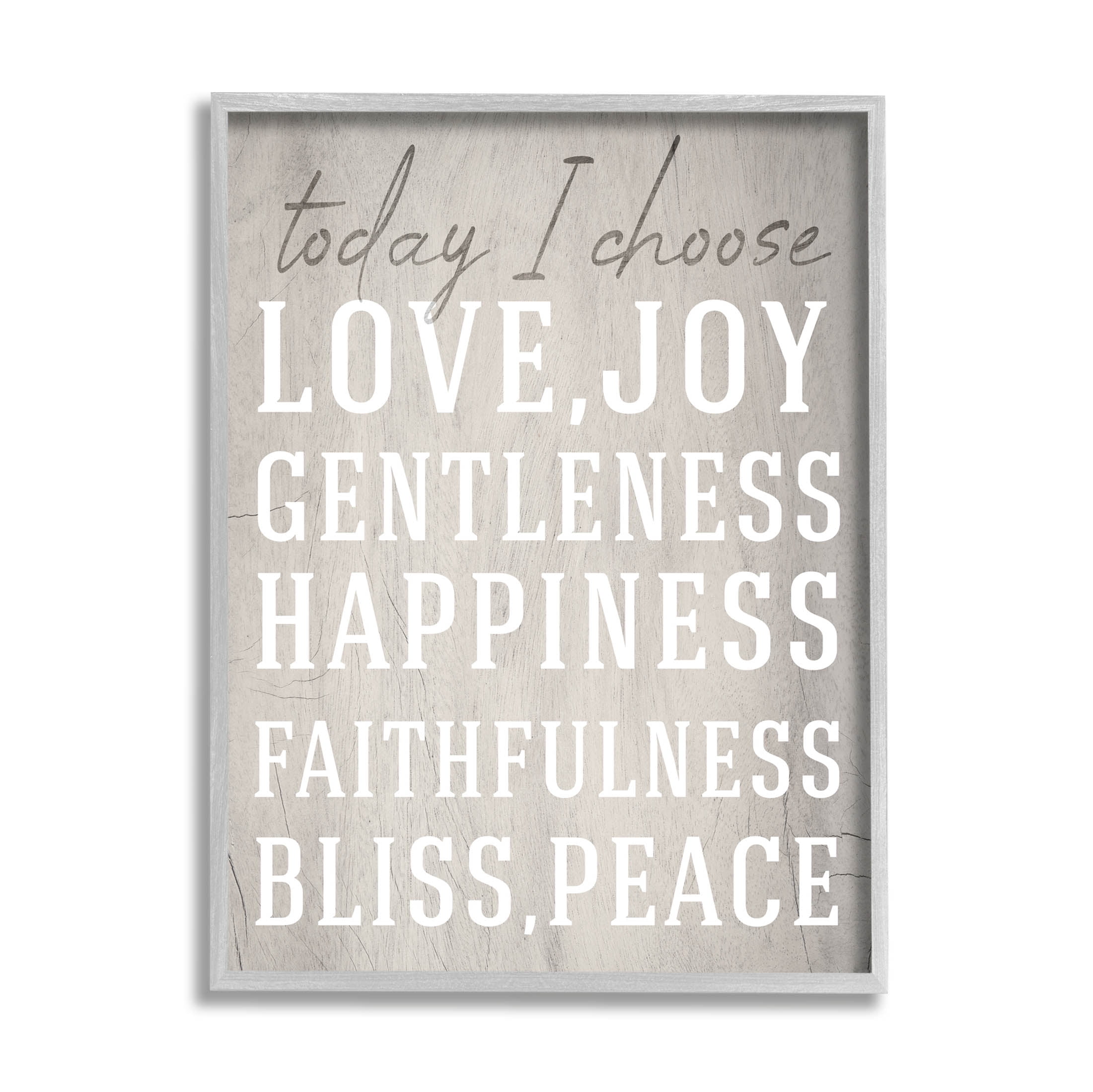 Stupell Industries Today I Choose Uplifting List Graphic Art Gray Framed Art Print Wall Art, Design by Lil' Rue