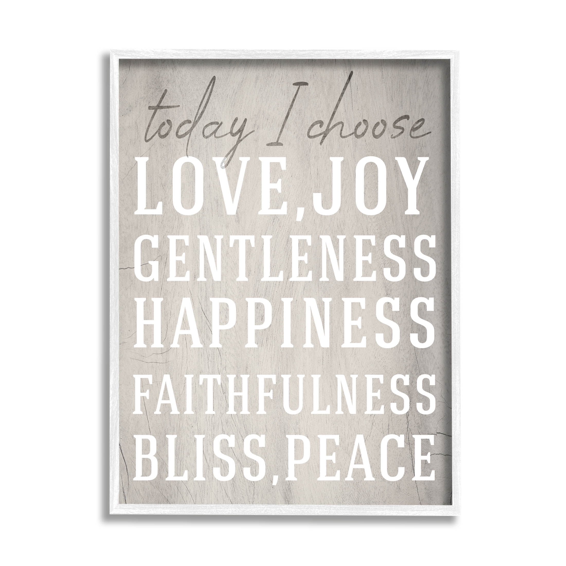 Stupell Industries Today I Choose Uplifting List Graphic Art White Framed Art Print Wall Art, Design by Lil' Rue