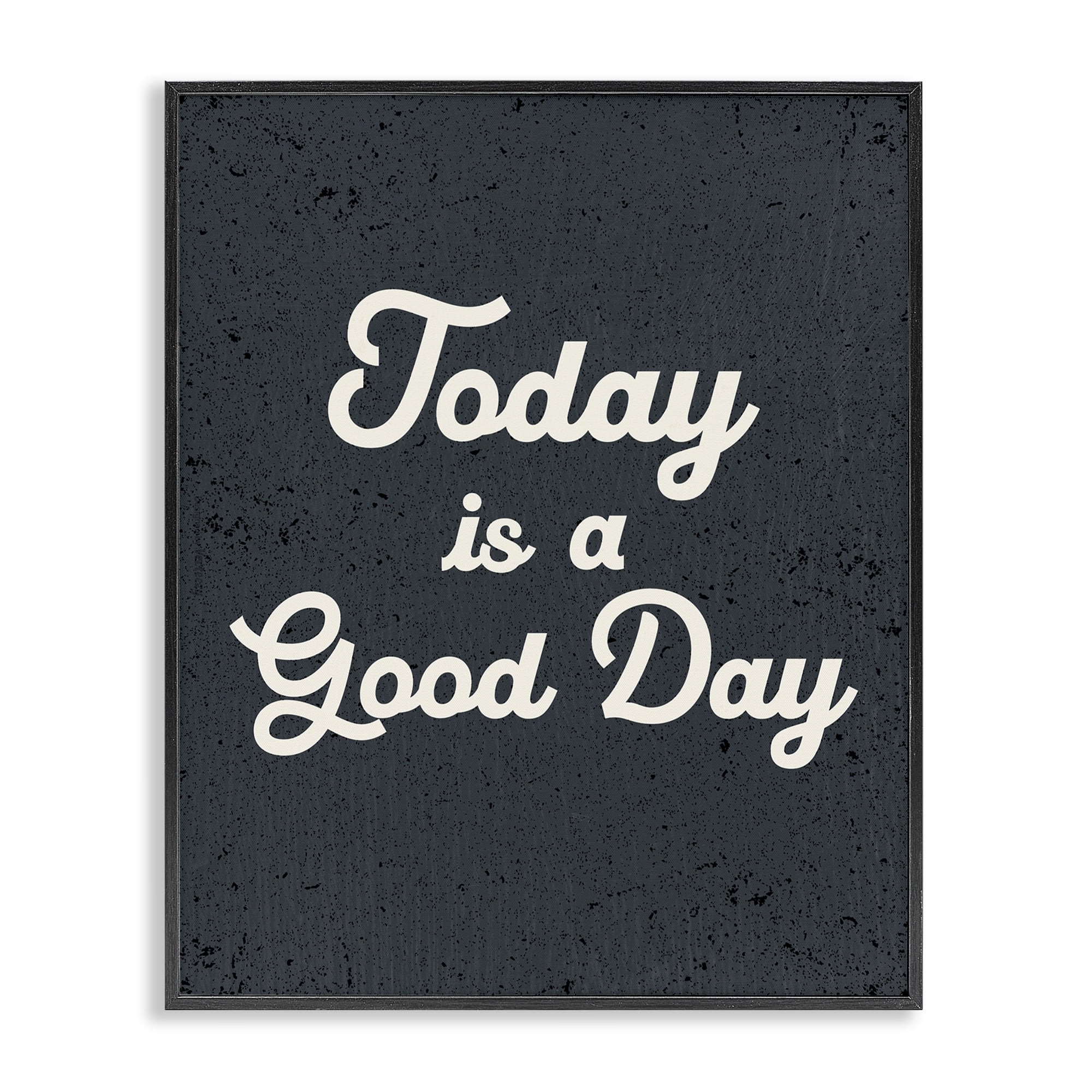 Stupell Industries Today Is Good Day Vintage Text & Numbers Painting Black Framed Art Print Wall Art, 16 x 20