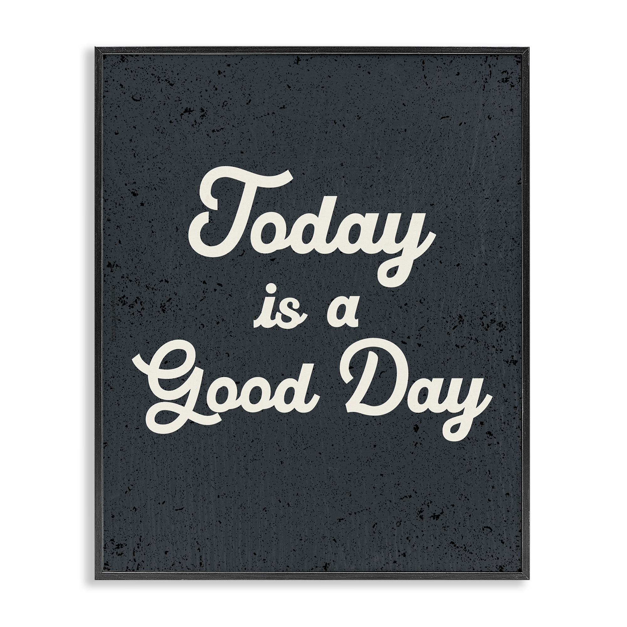 Stupell Industries Today Is Good Day Vintage Text & Numbers Painting Black Framed Art Print Wall Art, 24 x 30