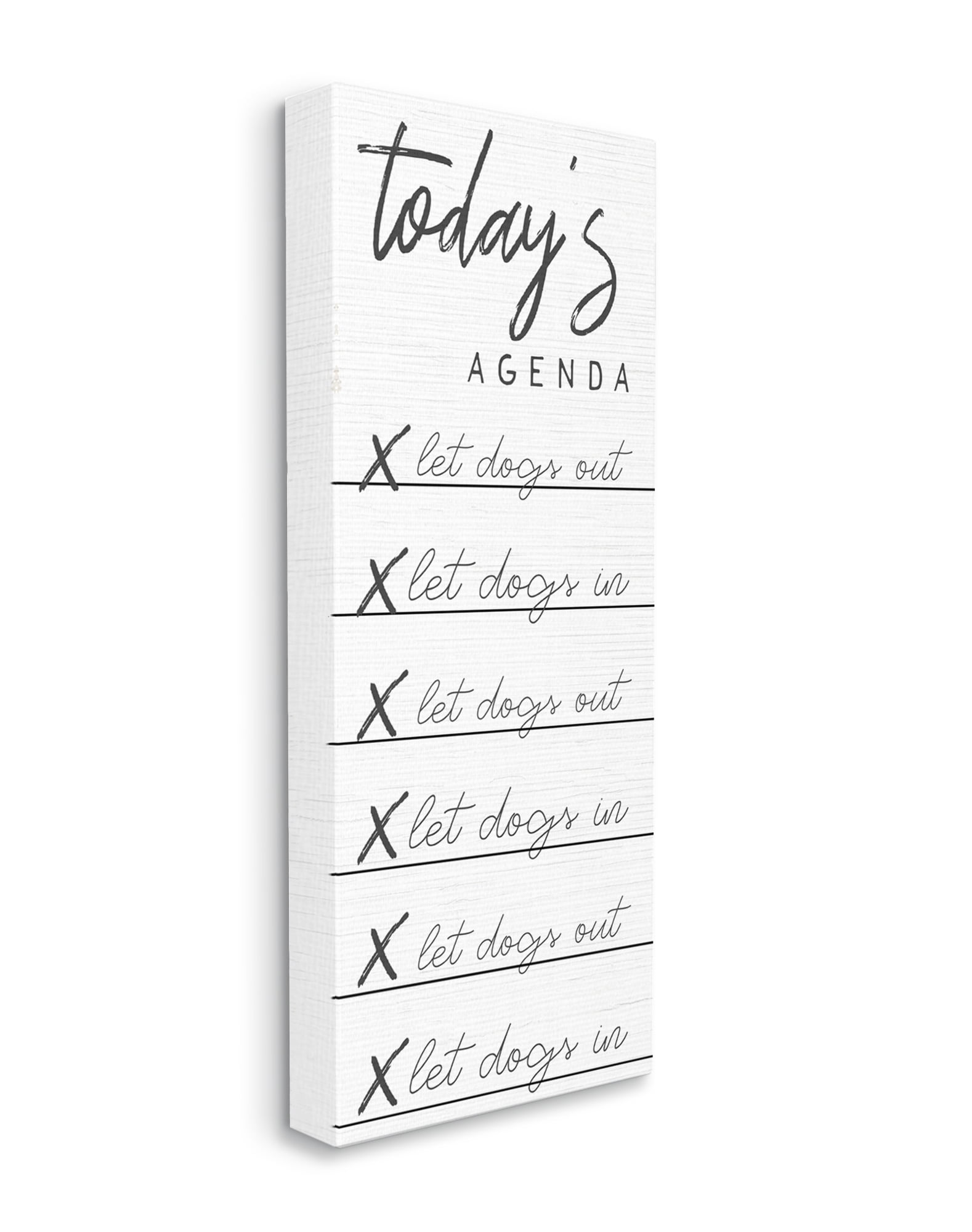 Stupell Industries Today's Agenda Taking Dog Out Funny Checklist Canvas Wall Art, 20 x 48, Design by Daphne Polselli