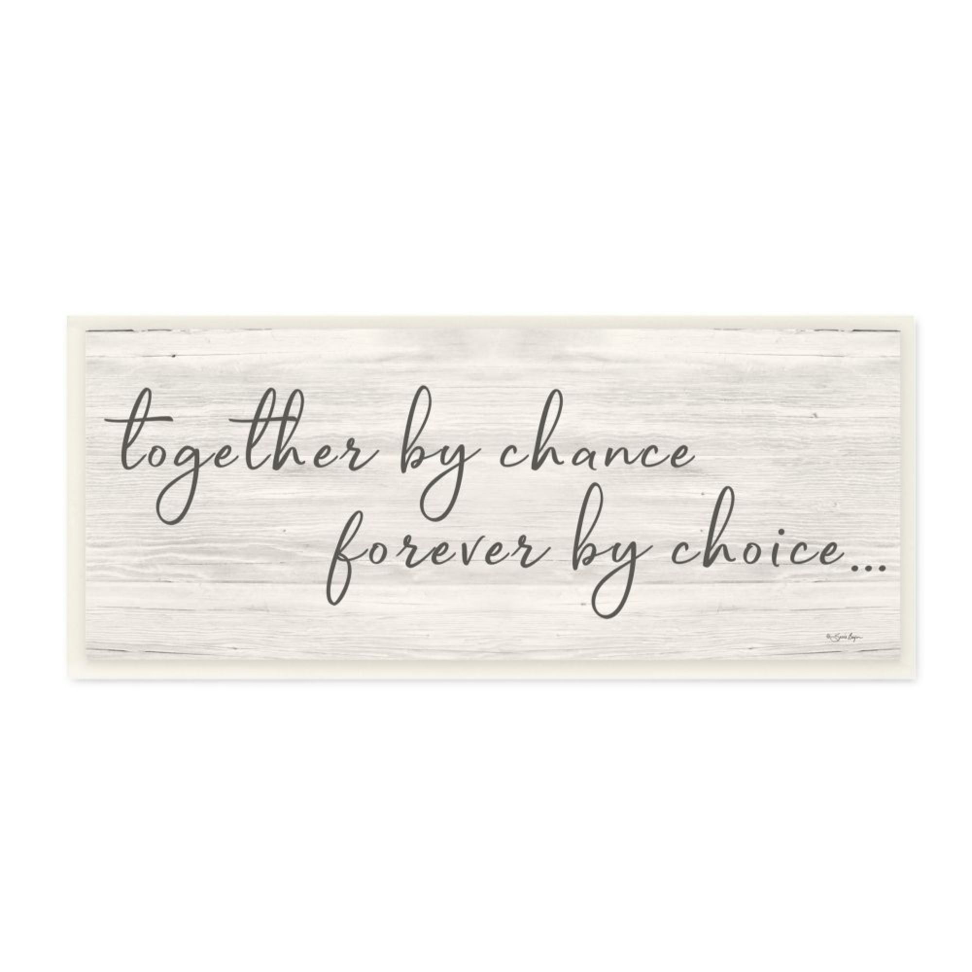 Together By Chance Rustic White Wood Inspirational Wall Art