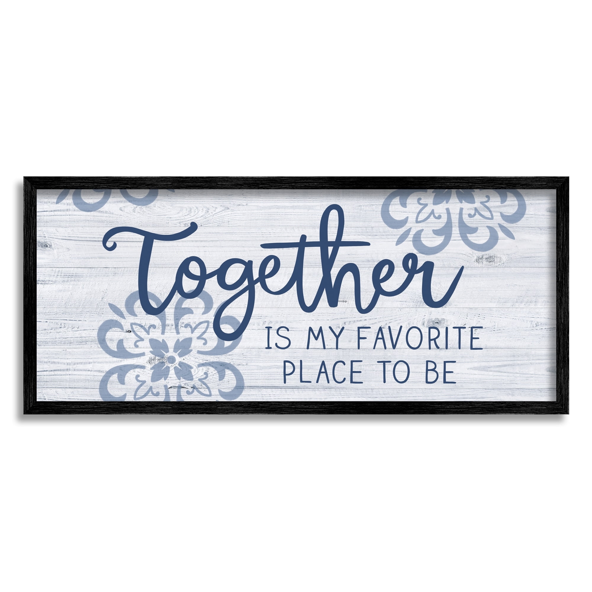 Stupell Industries Together Favorite Place Abstract Floral Petal Pattern Graphic Art Black Framed Art Print Wall Art, Design by Nina Seven