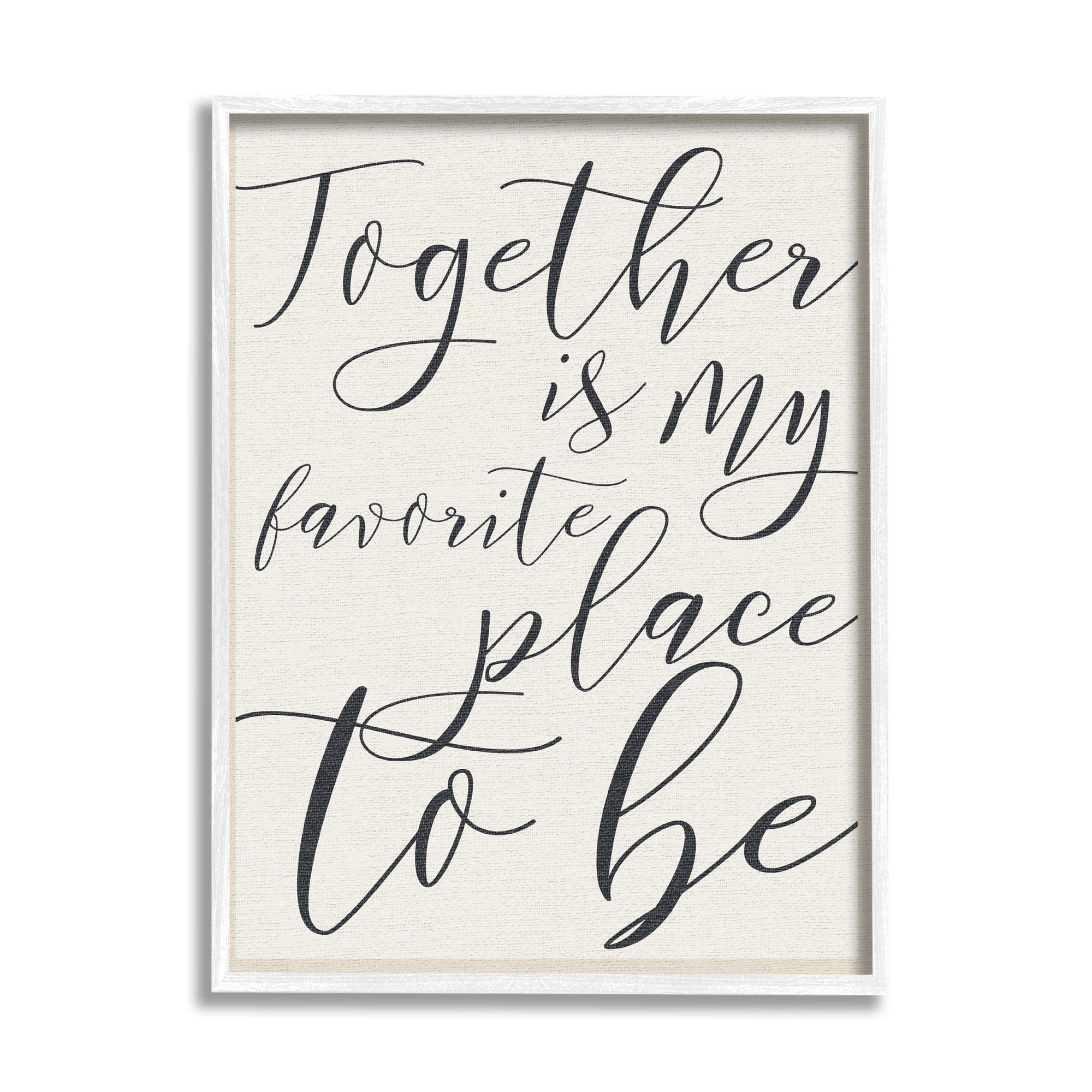 Stupell Industries Together My Favorite Place To Be Graphic Art White Framed Art Print Wall Art, 24x30, by Daphne Polselli